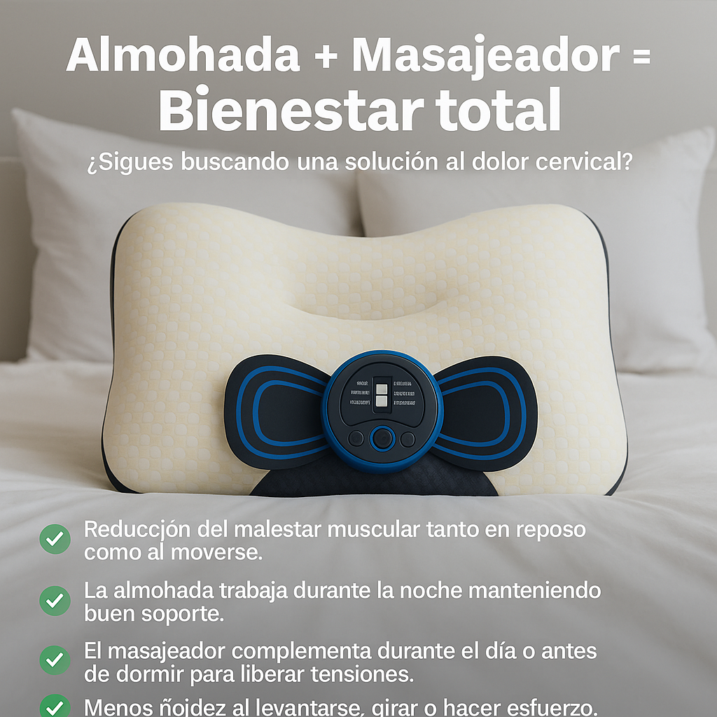 Combo - almohada cervical y masajeador portátil