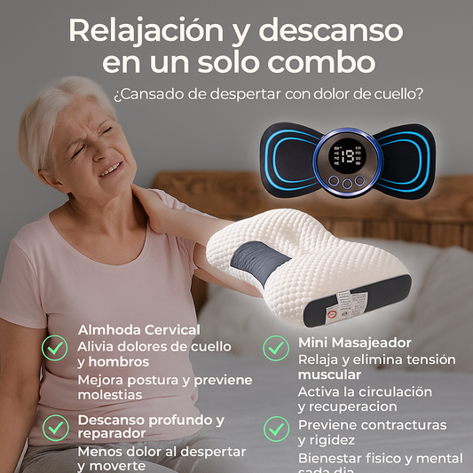 Combo - almohada cervical y masajeador portátil
